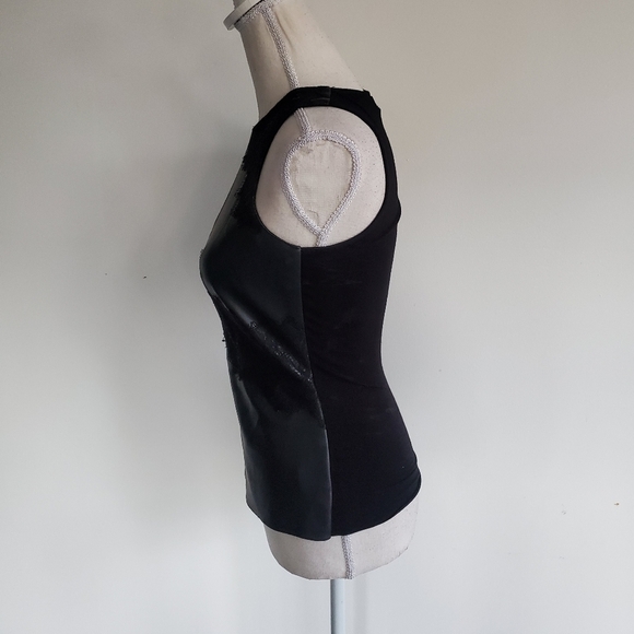 Bailey 44 "Kelly" Vegan Leather & Lace Top - Picture 4 of 8